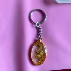 Homemade raisin real gold keychain